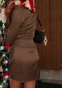 Olive Green Satin Bodycon Dress