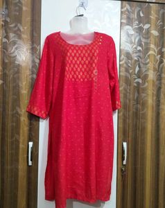 Red Printed Kurta