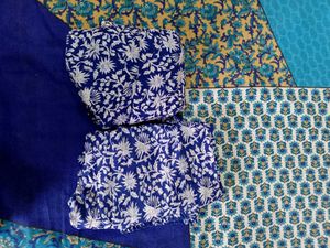 Blue Floral Print Kurta