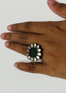 4 Pair Of Handmade Fabric Studs And 2 Fabri Rings