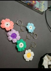 Crochet Flower Keychains
