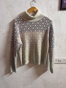 Patterned Turtleneck Sweater
