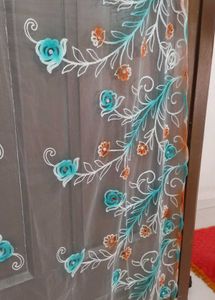 Floral Embroidered Net Dupatta