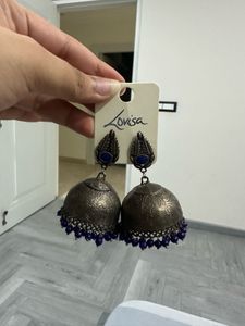 Antique Oxidised Silver Earrings - Set of 2 Pairs