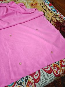Elegant Pink Embellished Saree