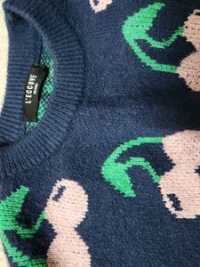Cherry Pattern Knit Sweater