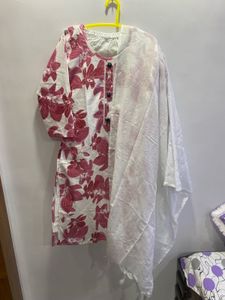 Floral Print Kurti with Dupatta