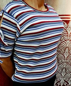 Striped Tie Sleeve Top