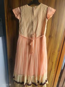 Elegant Peach Ethnic Dress