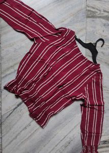 Striped Maroon Top