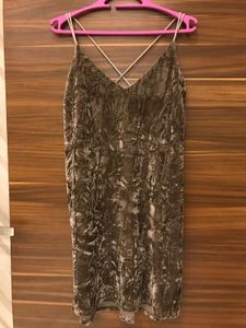 Brown Velvet Mini Dress