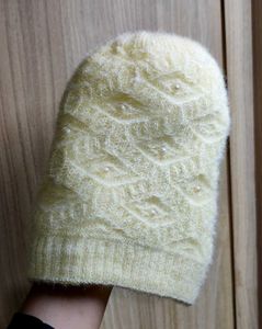 Pearl Embedded Fur Caps - Pink &amp; Lemon
