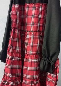 cotton check dress