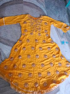 Yellow Embroidered Kurta