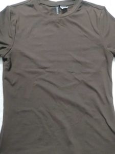 Brown H&amp;M Microfibre T-Shirt