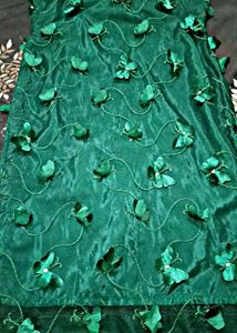 Net Green Butterfly Kurti Free With Churi