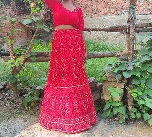 Red Embroidered Lehenga Choli