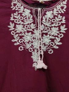 Embroidered Maroon Top 🌟