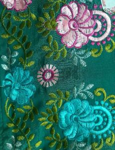 Embroidered Green Saree 💚