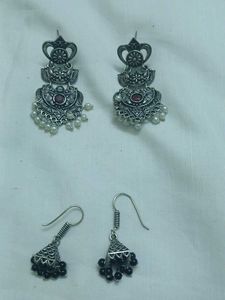 Oxidized Silver Earrings