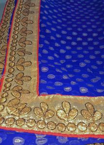 Elegant blue Embroidered saree