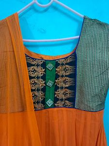 Anarkali Suit With Dupatta &amp; Extra Sleeves