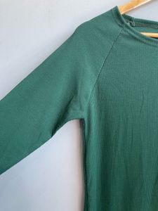 Green Long Sleeve Casual Dress