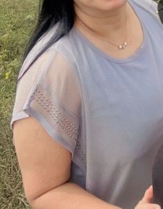 Sleeveless embellished Gray Shimmery Top