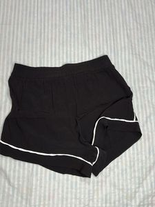 Black &amp; White Trim Shorts