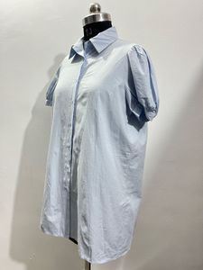 Blue Puff Sleeve Shirt