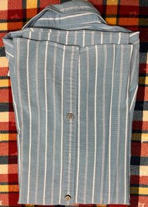 Sky Blue White Stripes Shirt