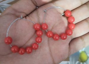 Combo Of 10 Different Colour Acrylic Beads Hoops.