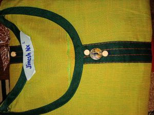 Embroidered Green &amp; Yellow Kurti