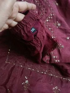 Maroon Salwar Kameez with Gold Embellishments