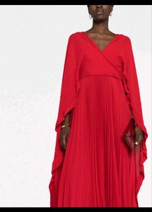 Valentino Garavani cape-effect pleated silk-george