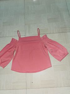 “Rosy Chic Off-Shoulder Top”