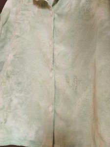 Mint Green Floral Button-Down Top