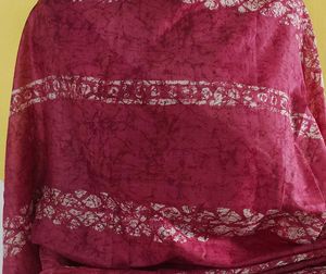 Pink Batik Print Pure Cotton Dupatta