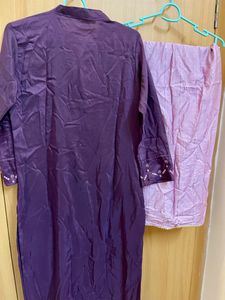 Purple Kurta With Lavender Dupatta