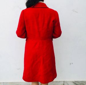 Red Branded Trench Coat