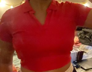 Outryt Red Polo Crop Top - XS