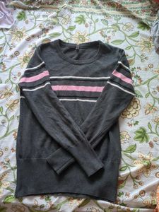 Striped Gray Pullover Sweater