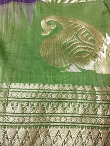 Purple Mangalagiri Checks Cotton Silk Handloom