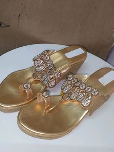 Women Wedding Golden Heels