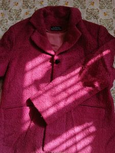 Pink Wool Blend Coat