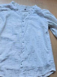 Lace Detail White Blouse
