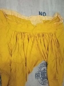 Golden Yellow Linen Shalwar Salwar