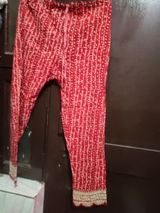 Bandhej Red Kurti Pant Set