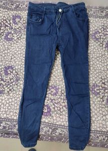 High Waist Navy Blue Jeans