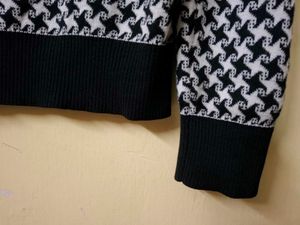 Houndstooth Knit Sweater